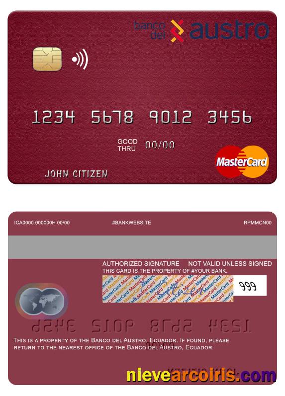 Ecuador Banco del Austro mastercard
